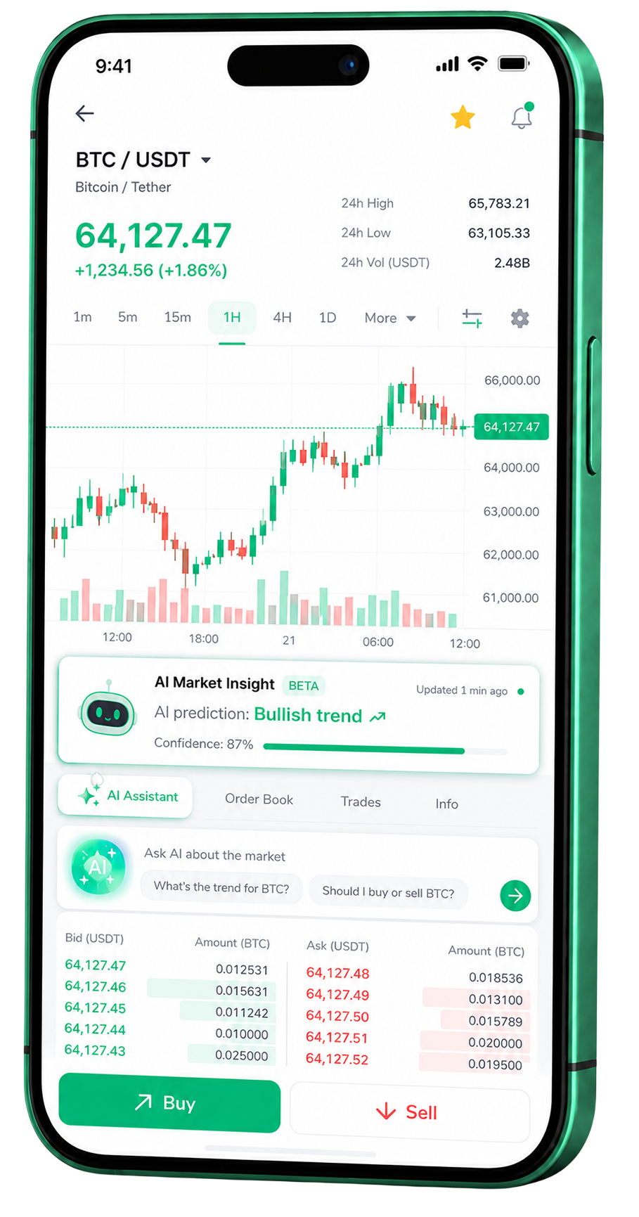 App mobile Ventorix in esecuzione su uno smartphone